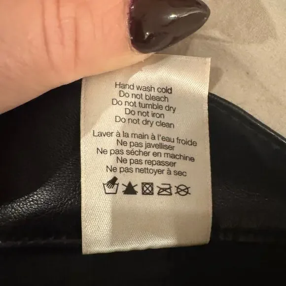 Veronica Beard Beverly Vegan Leather Skinny-Flare Black Pant Size 28 - Picture 9 of 13